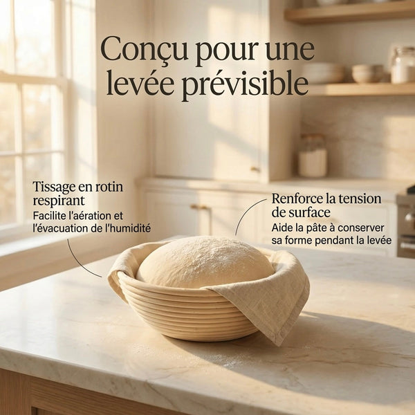 Banneton à pain en rotin naturel